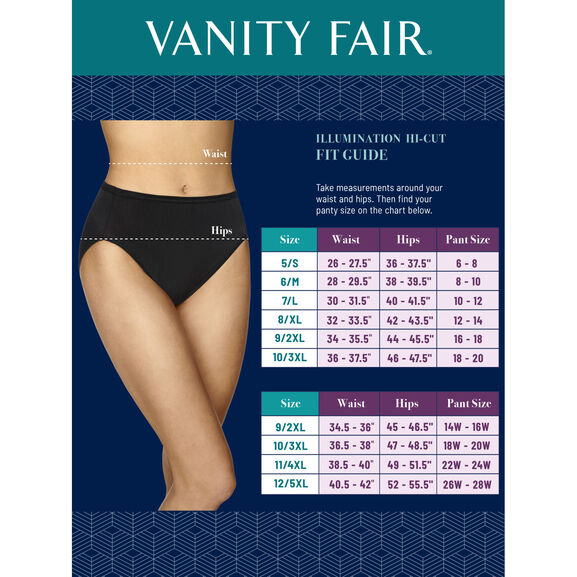 Vanity Fair Body Shine Hi-Cut Brief Sz 8 XL Pack Of 2 Women/'s Underwear